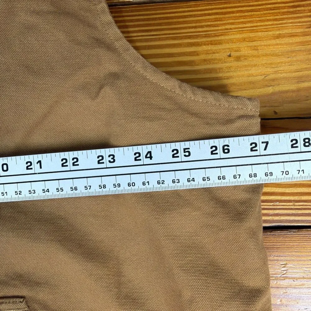Carhartt Washed Duck Sherpa Lined Vest Mens XLT Brown Canvas Zip Loose Fit NICE!